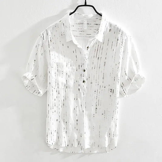 Men's Loose Printed Short-Sleeve Shirt — Lightweight Casual Summer Top
