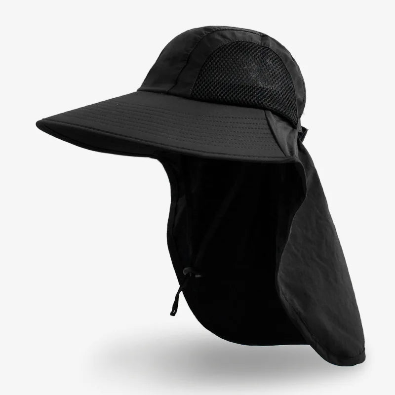 Breathable Wide Brim Fisherman Sun Hat — Outdoor Shawl Cap for Men & Women
