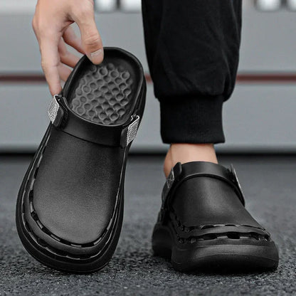 Solid Color Mens Sandals Fashion Trendy Lightweight Outdoor Travel Essentials Beach Shoes Casual Men’s Slippers