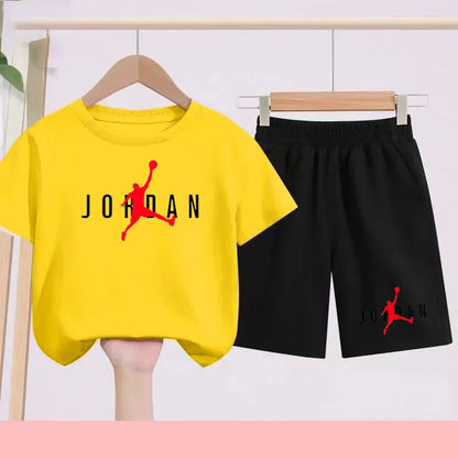 Summer Children's Football and Basketball Sports Clothing-children'sT-shirts+shorts Highly Absorbent Sports Short-sleeved Shirts