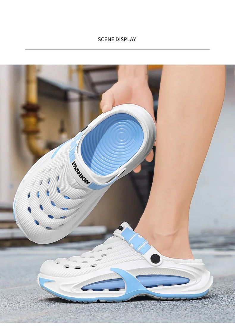 Men's Summer Outdoor Sports Toe-Toe Slippers, Thick-Soled Sandals for Wading in the Water and Beach