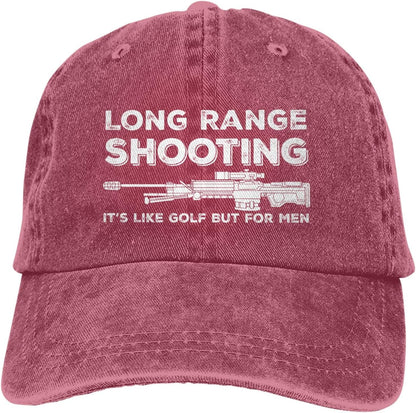 Funny Shooting Slogan Dad Hat — Washed Denim Baseball Cap for Men & Women
