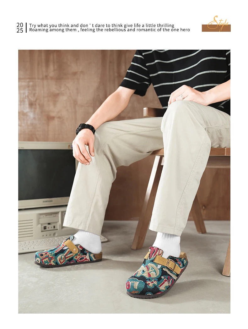 Men's Summer Sandals Casual Shoes Men Comfortable Driving Lazy Shoes Breathable Walking Shoes Non Slip Lightweight Sneakers