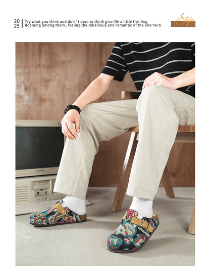 Men's Summer Sandals Casual Shoes Men Comfortable Driving Lazy Shoes Breathable Walking Shoes Non Slip Lightweight Sneakers
