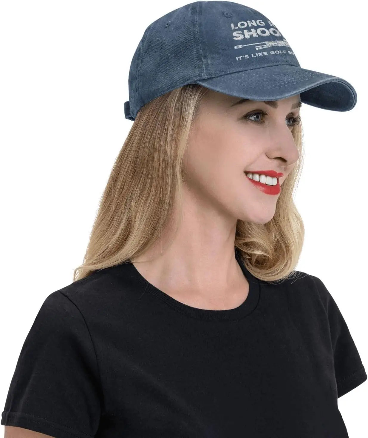 Funny Shooting Slogan Dad Hat — Washed Denim Baseball Cap for Men & Women