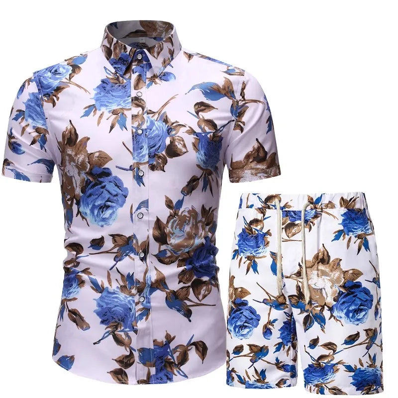 Men's Hawaiian Shirt & Shorts Set