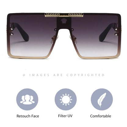 Oversized Metal Frame Sunglasses – Unisex Polarized Street Style
