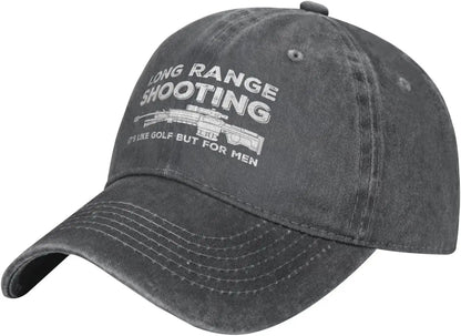 Funny Shooting Slogan Dad Hat — Washed Denim Baseball Cap for Men & Women