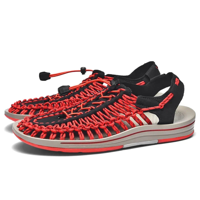 Handwoven Flat Beach Sandals — Breathable Casual Outdoor Sandals for Men & Women