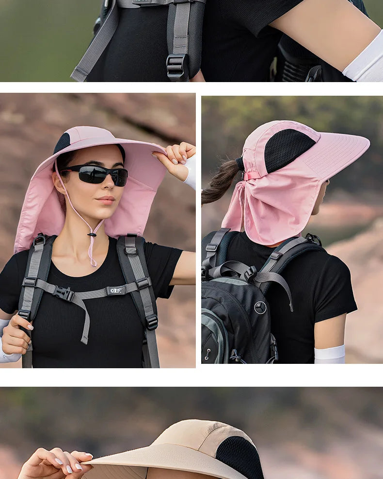 Breathable Wide Brim Fisherman Sun Hat — Outdoor Shawl Cap for Men & Women