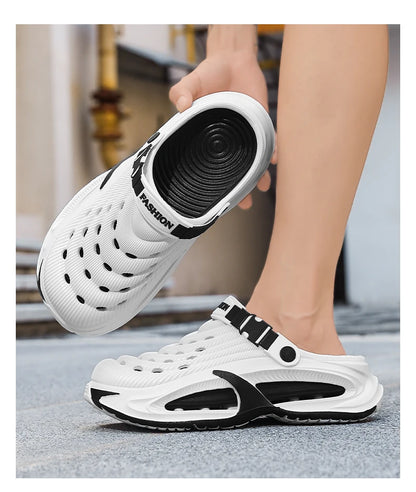 Men's Summer Outdoor Sports Toe-Toe Slippers, Thick-Soled Sandals for Wading in the Water and Beach