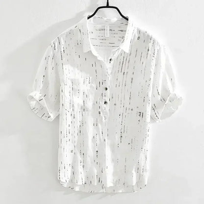 Men's Loose Printed Short-Sleeve Shirt — Lightweight Casual Summer Top