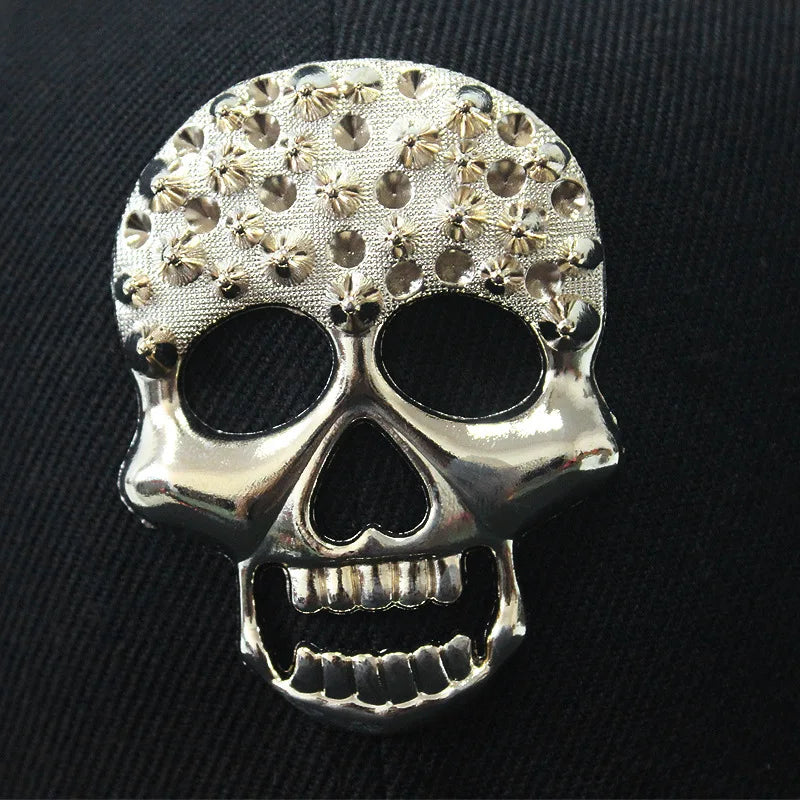 Hip Hop Skull Rivet Snapback Flat Cap — Men & Women