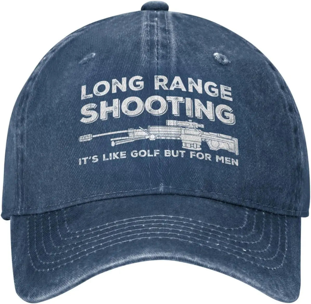 Funny Shooting Slogan Dad Hat — Washed Denim Baseball Cap for Men & Women