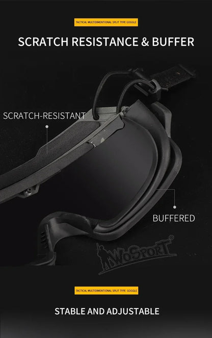 Sports Sunglasses for Men Women 2 Modes Airsoft Goggles Riding Eye Protection for Hiking Paintball Hunting Gear