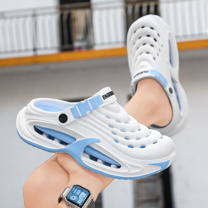Men's Summer Outdoor Sports Toe-Toe Slippers, Thick-Soled Sandals for Wading in the Water and Beach