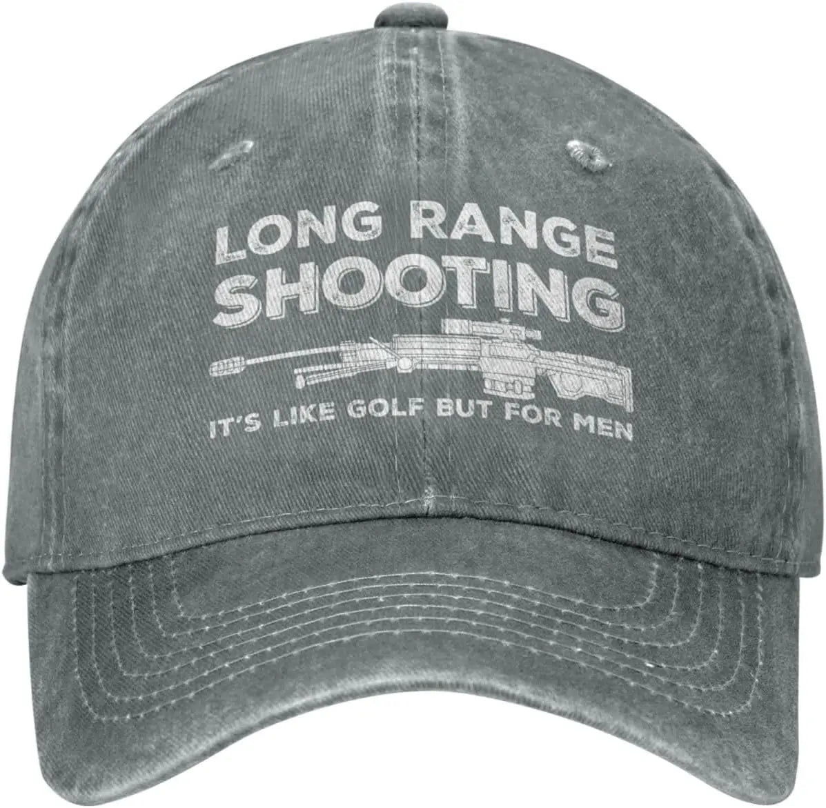 Funny Shooting Slogan Dad Hat — Washed Denim Baseball Cap for Men & Women
