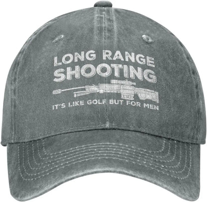 Funny Shooting Slogan Dad Hat — Washed Denim Baseball Cap for Men & Women
