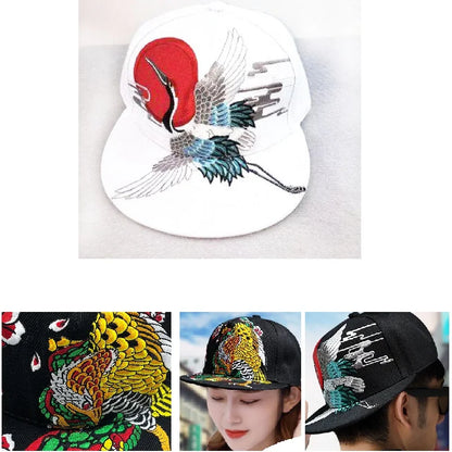 Embroidered Flat Top Baseball Cap | Hip Hop Street Style for Men & Women