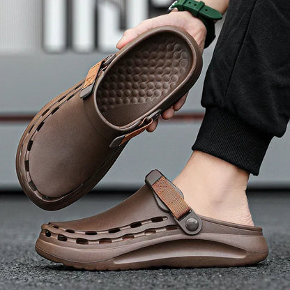 Solid Color Mens Sandals Fashion Trendy Lightweight Outdoor Travel Essentials Beach Shoes Casual Men’s Slippers