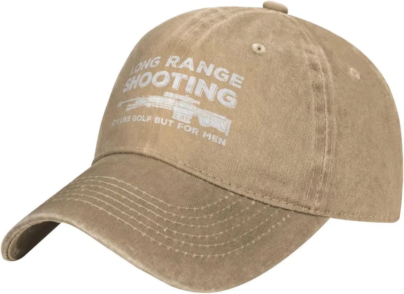 Funny Shooting Slogan Dad Hat — Washed Denim Baseball Cap for Men & Women