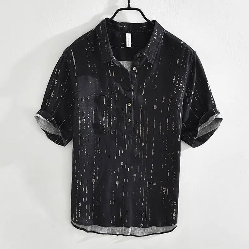 Men's Loose Printed Short-Sleeve Shirt — Lightweight Casual Summer Top