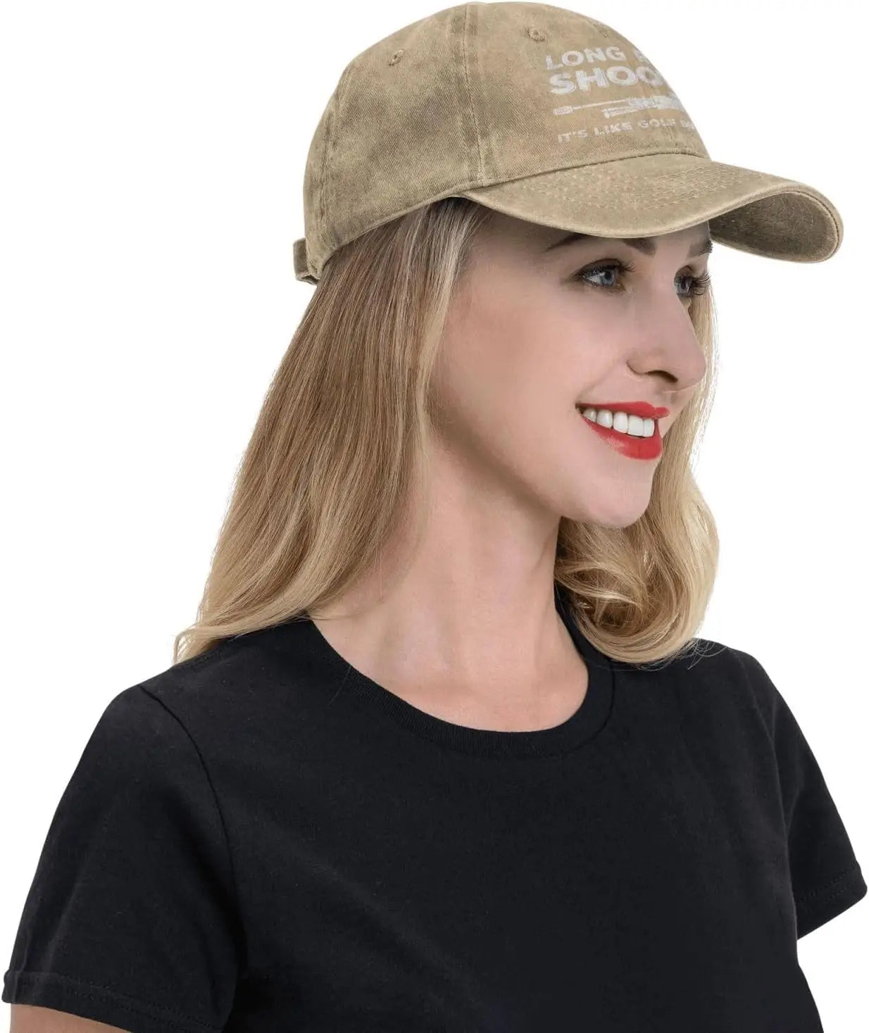 Funny Shooting Slogan Dad Hat — Washed Denim Baseball Cap for Men & Women