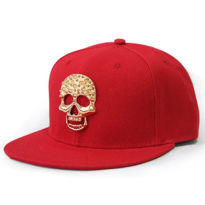 Hip Hop Skull Rivet Snapback Flat Cap — Men & Women