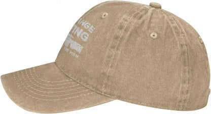 Funny Shooting Slogan Dad Hat — Washed Denim Baseball Cap for Men & Women