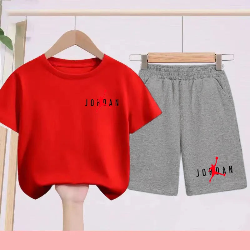 Summer Children's Football and Basketball Sports Clothing-children'sT-shirts+shorts Highly Absorbent Sports Short-sleeved Shirts