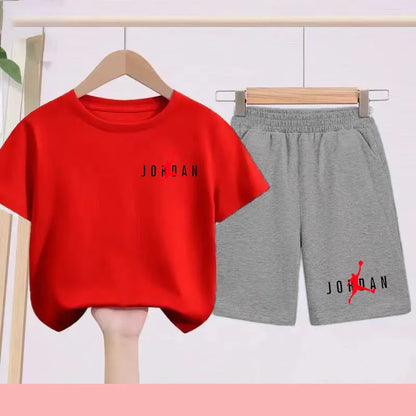 Summer Children's Football and Basketball Sports Clothing-children'sT-shirts+shorts Highly Absorbent Sports Short-sleeved Shirts