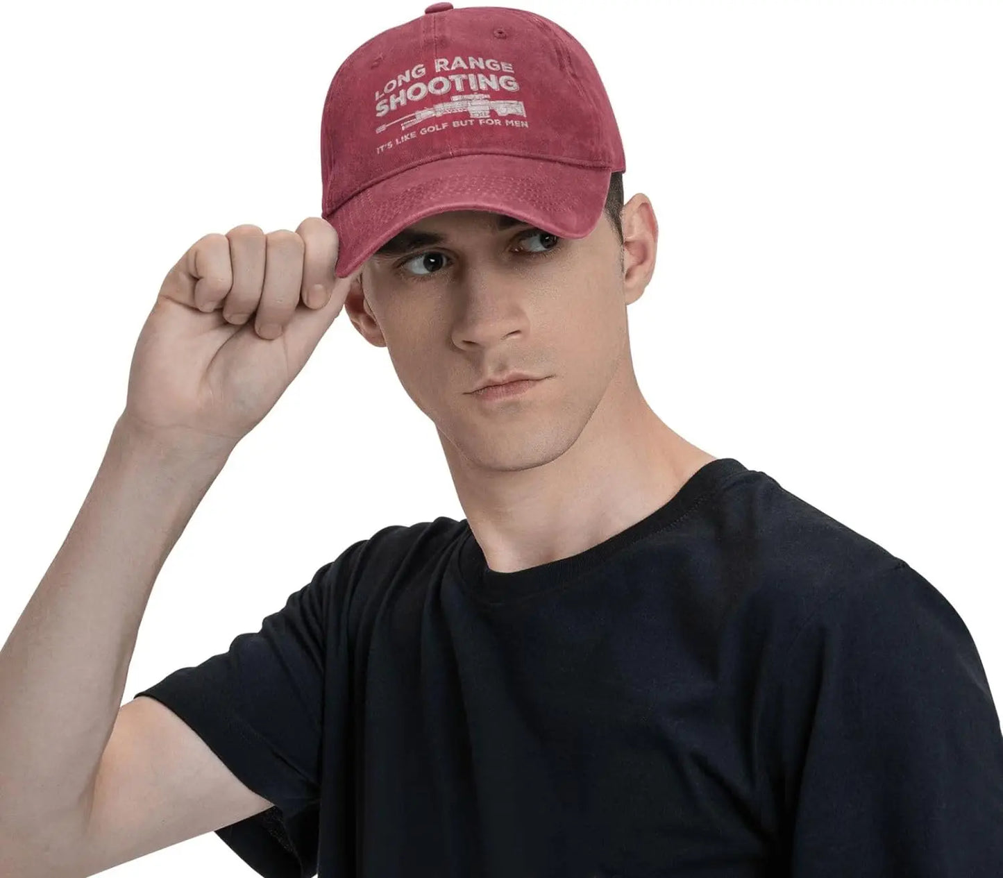 Funny Shooting Slogan Dad Hat — Washed Denim Baseball Cap for Men & Women