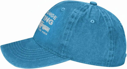 Funny Shooting Slogan Dad Hat — Washed Denim Baseball Cap for Men & Women