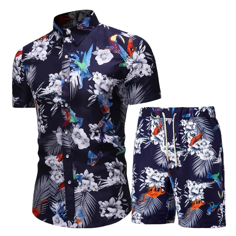 Men's Hawaiian Shirt & Shorts Set