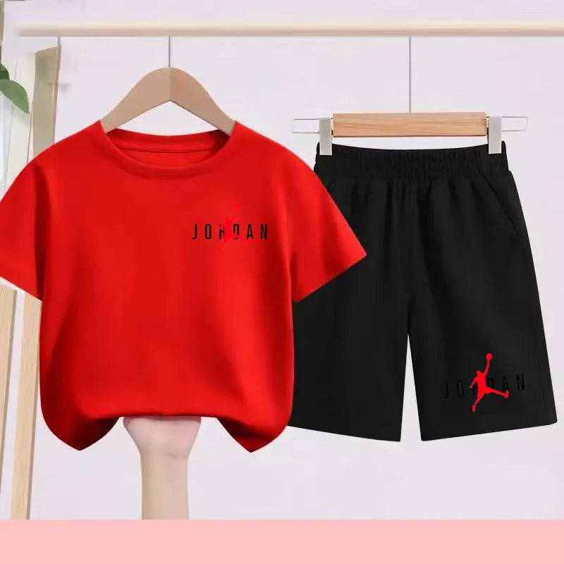 Summer Children's Football and Basketball Sports Clothing-children'sT-shirts+shorts Highly Absorbent Sports Short-sleeved Shirts