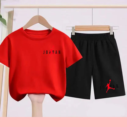 Summer Children's Football and Basketball Sports Clothing-children'sT-shirts+shorts Highly Absorbent Sports Short-sleeved Shirts
