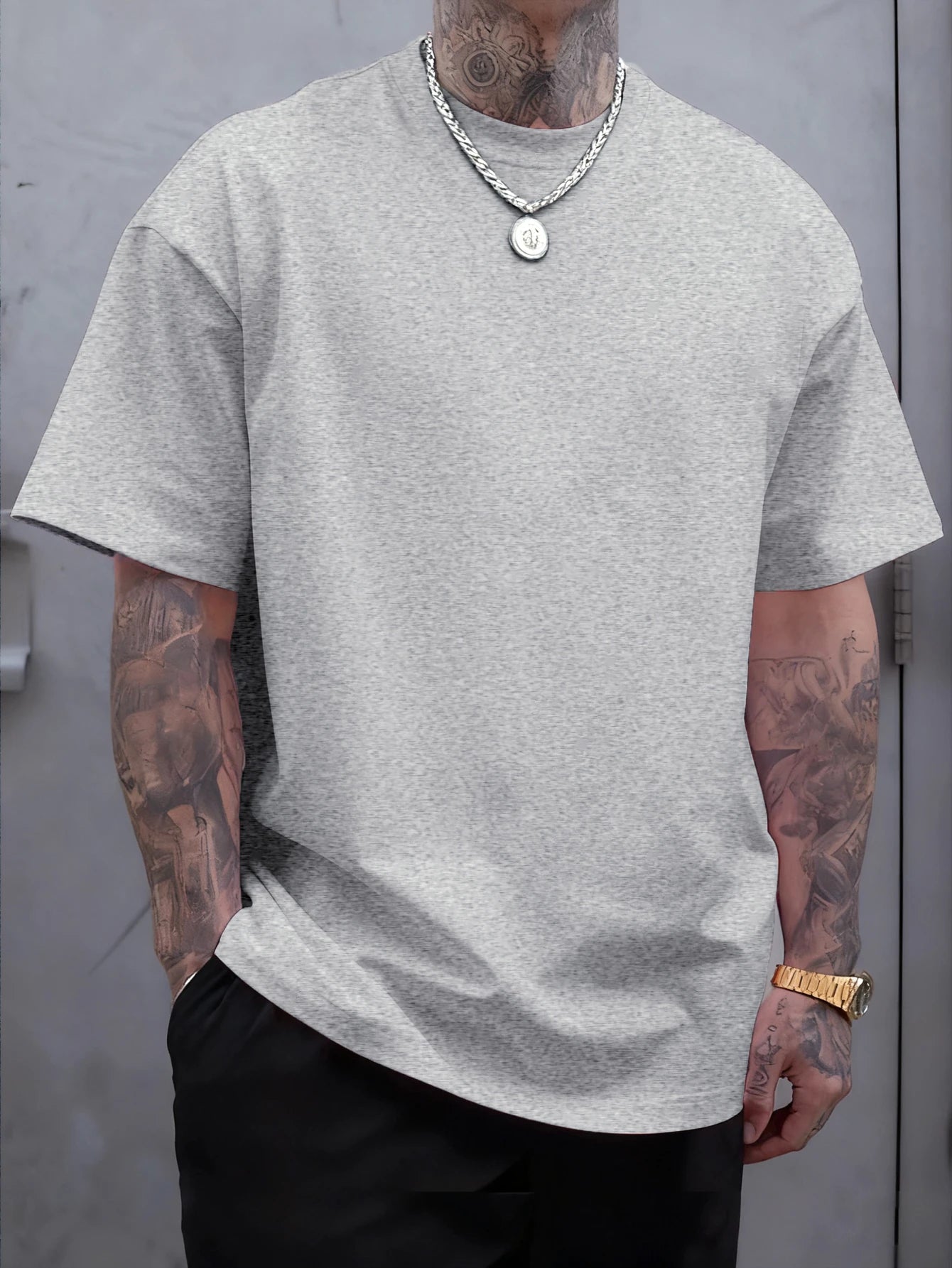 Men's 100% Cotton Solid Colour T-Shirt — Breathable Casual Beach Tee