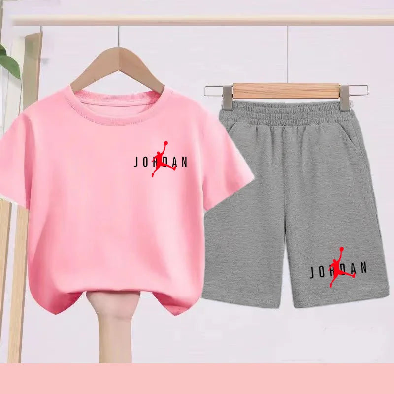 Summer Children's Football and Basketball Sports Clothing-children'sT-shirts+shorts Highly Absorbent Sports Short-sleeved Shirts