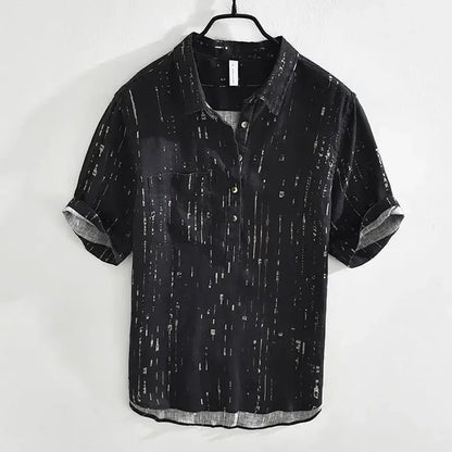 Men's Loose Printed Short-Sleeve Shirt — Lightweight Casual Summer Top