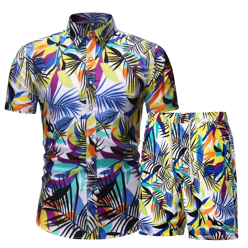 Men's Hawaiian Shirt & Shorts Set