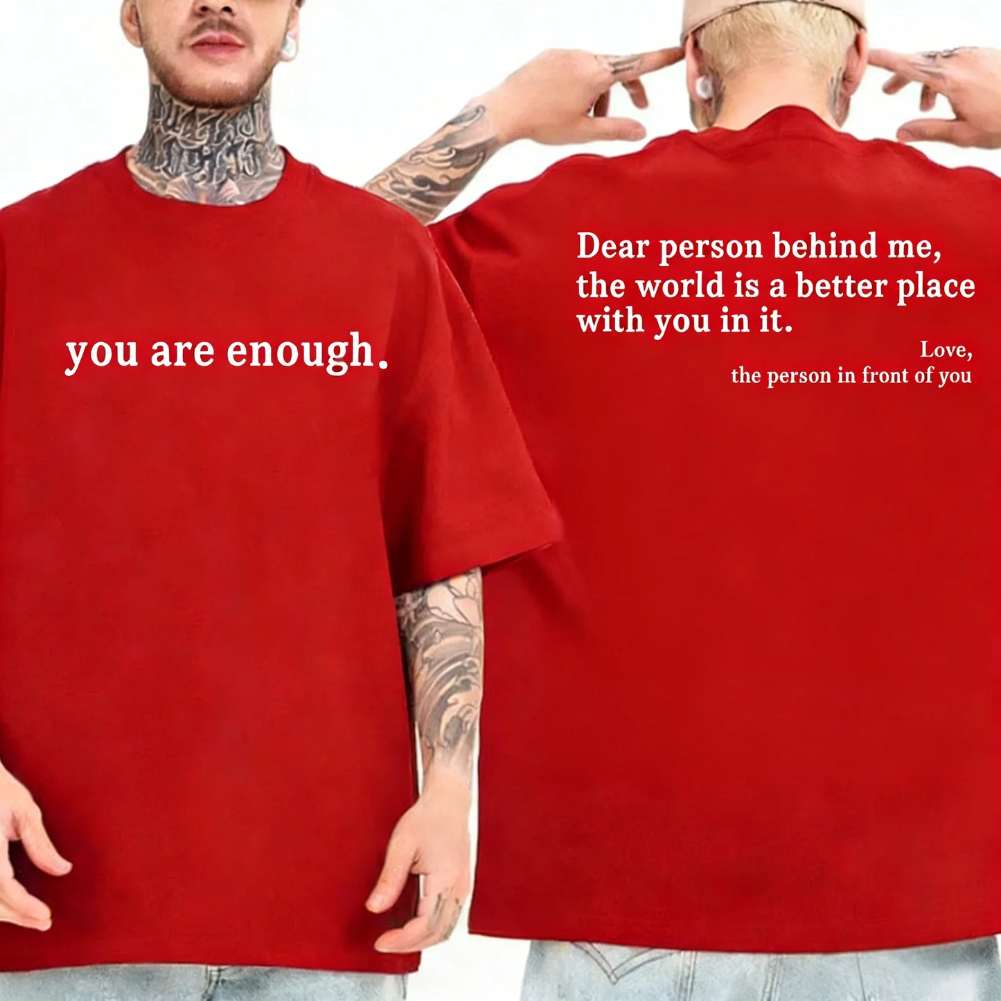 "You Are Enough" Slogan Print T-Shirt — Unisex Hip Hop Casual Tee
