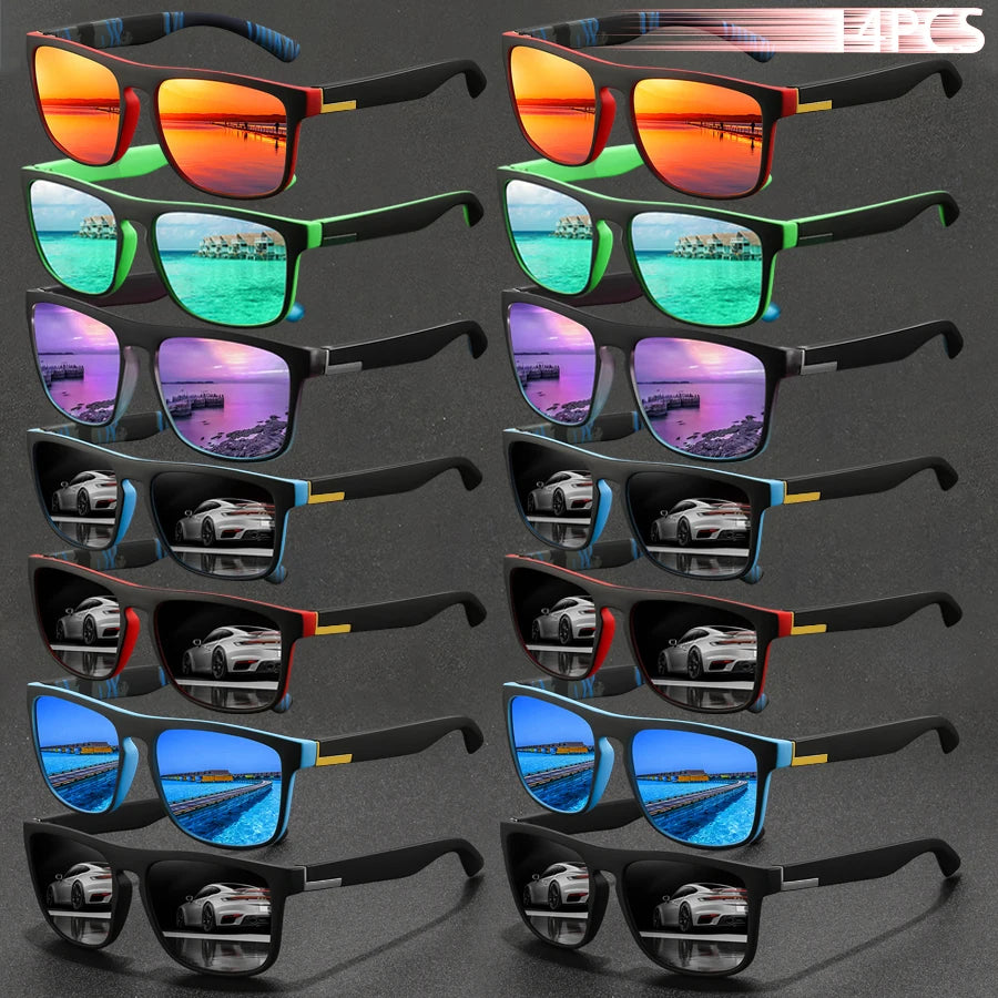 14-Pack Vintage Square Sunglasses — UV400 Unisex Men & Women