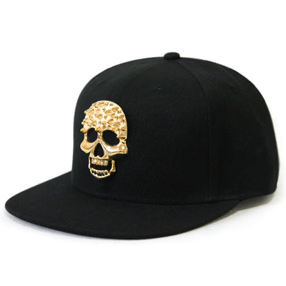 Hip Hop Skull Rivet Snapback Flat Cap — Men & Women