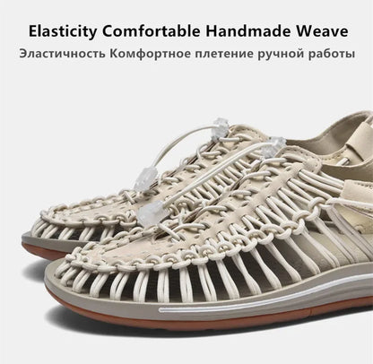 Handwoven Flat Beach Sandals — Breathable Casual Outdoor Sandals for Men & Women