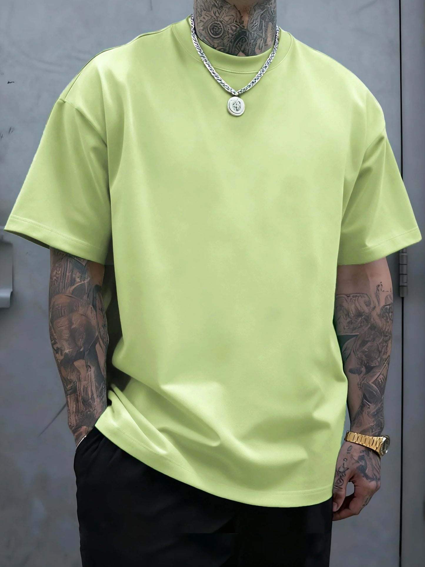 Men's 100% Cotton Solid Colour T-Shirt — Breathable Casual Beach Tee