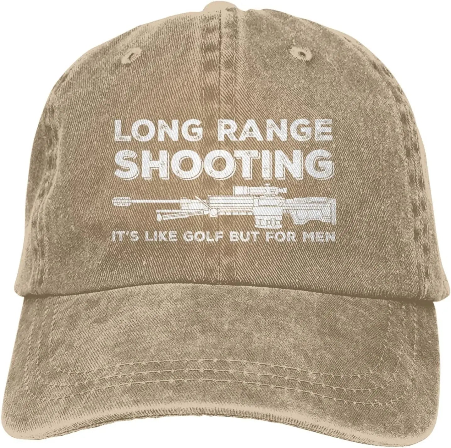 Funny Shooting Slogan Dad Hat — Washed Denim Baseball Cap for Men & Women