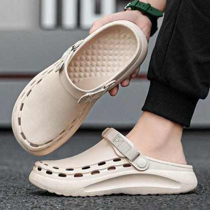 Solid Color Mens Sandals Fashion Trendy Lightweight Outdoor Travel Essentials Beach Shoes Casual Men’s Slippers