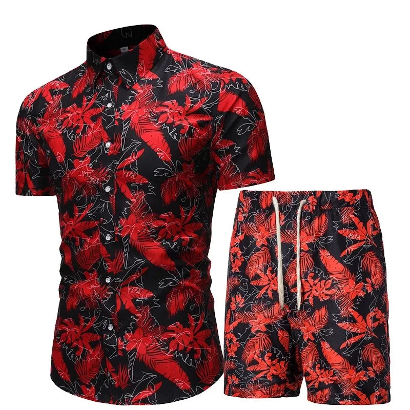 Men's Hawaiian Shirt & Shorts Set