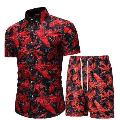 Men's Hawaiian Shirt & Shorts Set