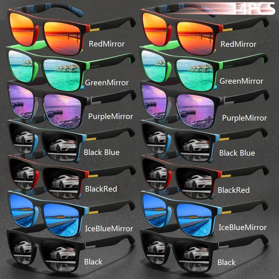 14-Pack Vintage Square Sunglasses — UV400 Unisex Men & Women